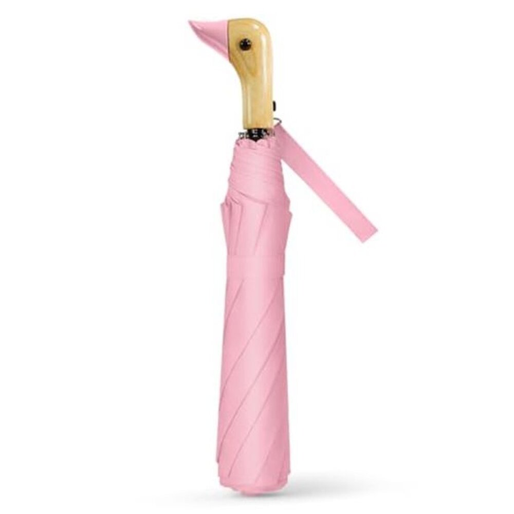Kawaii ADORABLE Wooden Duck Handle Novelty Gift PINK Umbrella Ducks GIFT IDEA